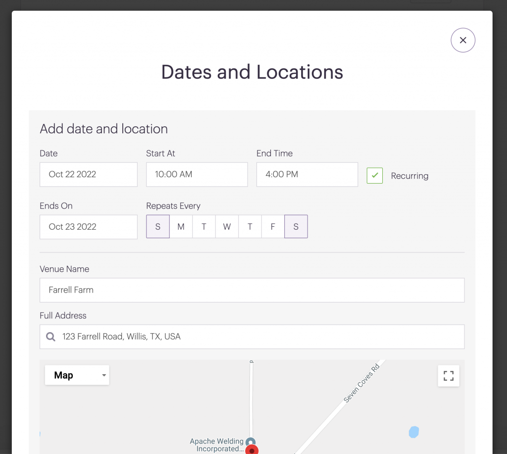 Add Signup Time Increments for dates and locations