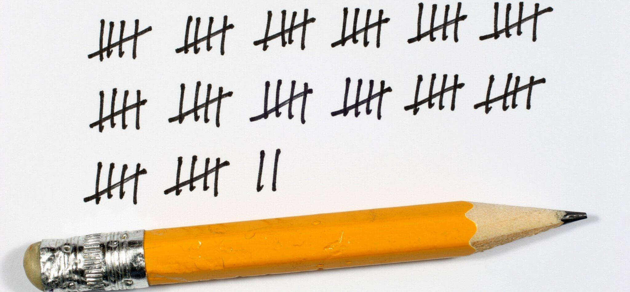 pencil tally marks track attendance signup